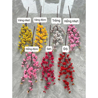 {Combo 5 } Cành Hoa Mai giả, Cành Hoa Anh Đào giả Giá Sỉ