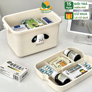  Hộp đựng thuốc sơ cứu hai lớp cỡ lớn Tiện House có nắp bảo quản tay cầm tiện lợi Hộp nhựa đựng đồ đa năng 