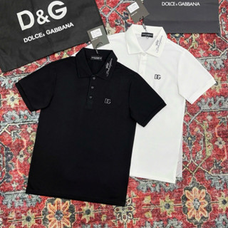  Áo boy phố polo áo dg cổ bẻ ngắn tay nam sang trọng lịch sự vải cotton gai kết hợp hình thêu cổ 