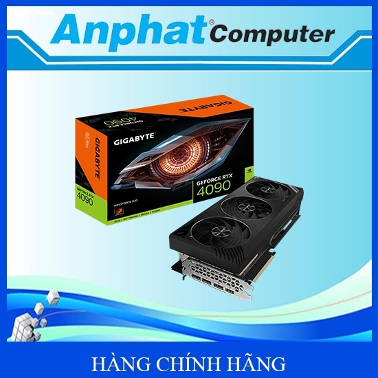 Card màn hình VGA Gigabyte GeForce RTX 4090 WINDFORCE 24GB (N4090WF3V2-24GD) - Hàng Chính Hãng