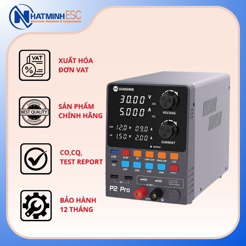 Nguồn điện DC SUNSHINE P2 Pro 30V 5A 4 LED chính hãng