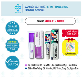  Bộ Đôi Klena 0.1 + AzeMix - Giảm Mụn Trứng Cá Mụn Ẩn Mờ Thâm Sáng Da Ngừa Dầu Phục Hồi Làn Da 