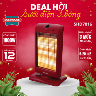  Đèn sưởi 3 bóng Sunhouse SHD7016 Công suất 1000W Làm ấm nhanh tỏa nhiệt đều - Có chế độ xoay 
