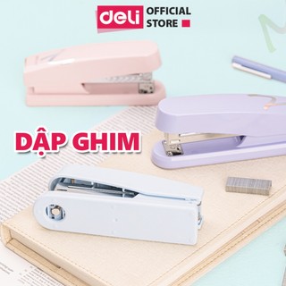 Dập Ghim 2 Chế Độ Màu Pastel Deli 50 Trang Dùng Ghim 24/6 Hoặc 26/6 Nhỏ Gọn Tiện Lợi Học Sinh Văn Phòng
