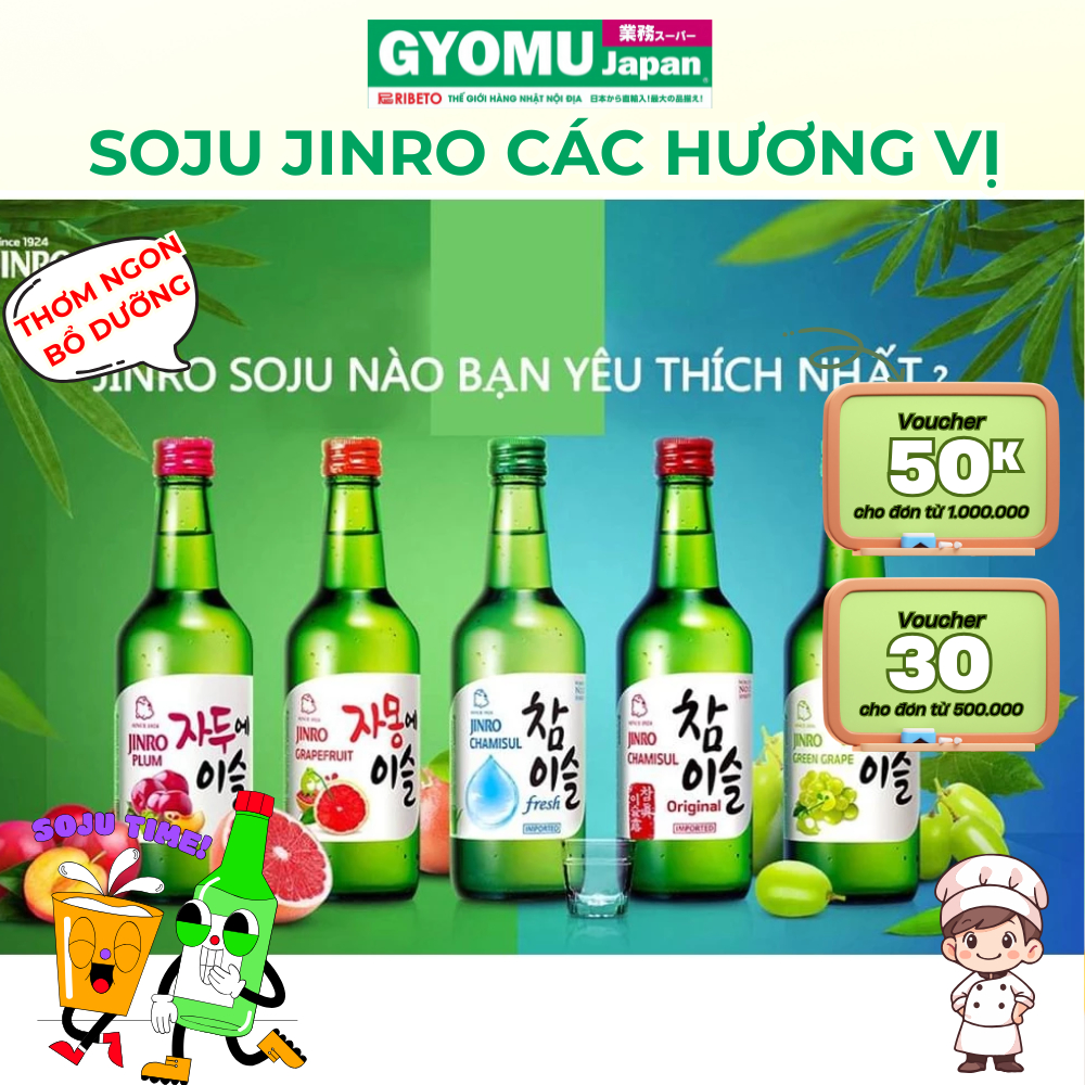 Soju Hàn Quốc Jinro các hương vị - GYOMU JAPAN
