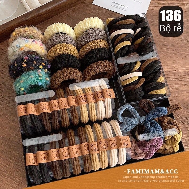 Combo 136 Dây Chun Buộc Tóc Nữ [ Q3 ][T1-KHO2]