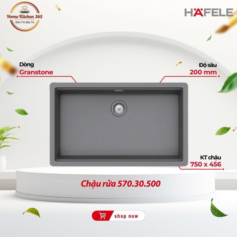 Chậu Rửa Bát Hafele HS20-GEN1S80 Xám 570.30.500 – Sang Trọng, Bền Bỉ