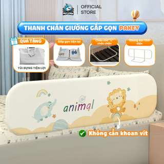  Thanh Chắn Giường Gấp Gọn Pakey Cao Cấp Rào Chắn Giường Bảo Vệ Bé Không Cần Khoan Vít Nâng Hạ Thanh Tiện Lợi 