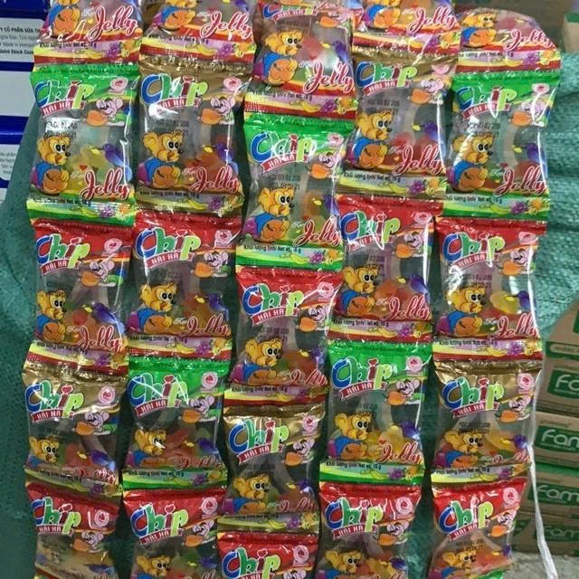 (Sỉ 10 dây) Chip dây 10 gói kẹo dẻo chip chip Hải Hà vị trái cây
