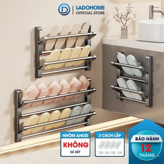  Kệ để giày dép treo tường 2 tầng LADOHOME LD-5233 nhôm anod không rỉ + tặng kèm miếng dán 