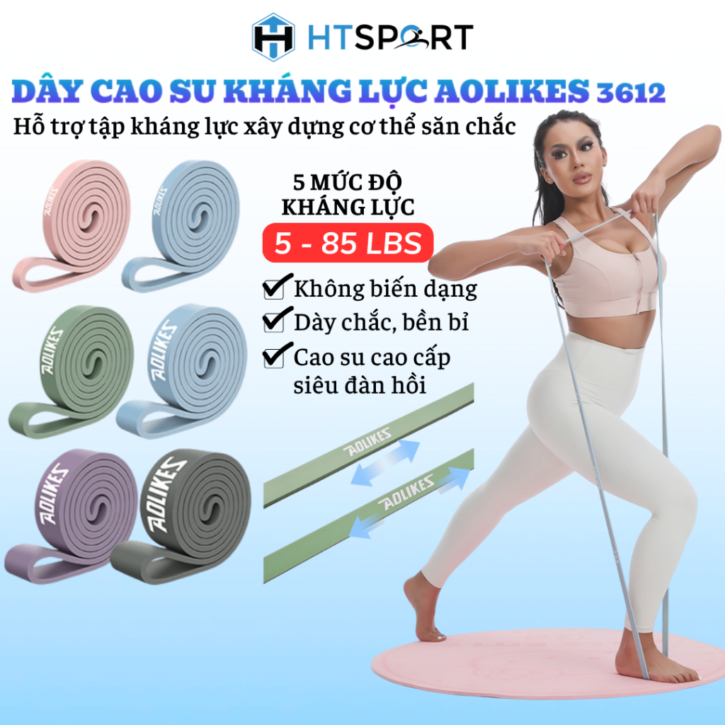 Dây Đa Năng Hỗ Trợ Tập Luyện Tập Gym Thể Hình Cao Su Power Band Aolikes Chính Hãng AL3612