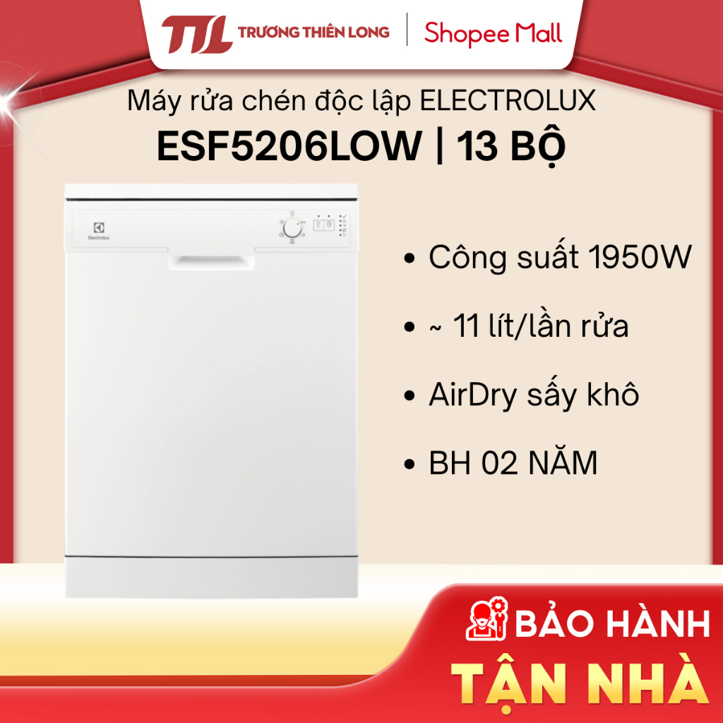 [Shopee - Lắp đặt 0Đ HN HCM] ESF5206LOW (13 Bộ) | ESF6010BW (8 Bộ) | EFC3862MS (8 Bộ) - Máy Rửa Chén