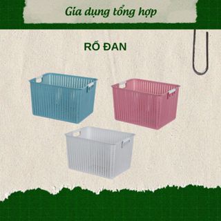  Rổ đan size 35cm Hokori thiết kế có quai xách nhựa bền đẹp k phai màu. rổ đựng quần áo đa năng 