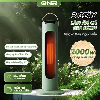 ONR-Quạt Sưởi Đứng 2000W, Cảm Ứng + Điều Khiển Từ Xa, Điều Chỉnh Nhiệt Độ + Tự Động Xoay 90°