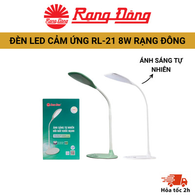 Đèn học LED cảm ứng RL-21 8W Rạng Đông chống cận với ánh sáng tự nhiên bảo vệ thị lực, công nghệ cảm ứng hiện đại