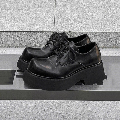Giày chunky derby thời trang INICHI IG1327 đế cao 8cm, thiết kế mũi cao