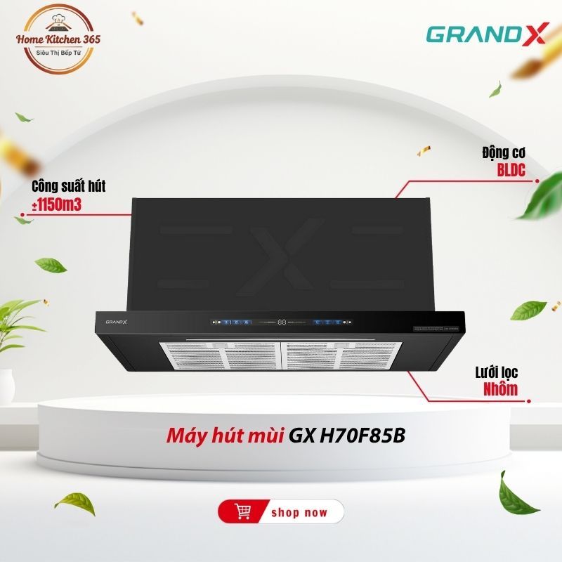 Máy Hút Mùi GrandX GX H70F85B | Máy hút mùi phẳng GrandX 70cm