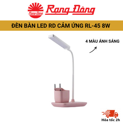 Đèn học LED cảm ứng RL-45 8W Rạng Đông tích hợp tính năng thay đổi 4 màu ánh sáng, bảo vệ thị lực, đa dạng màu sắc