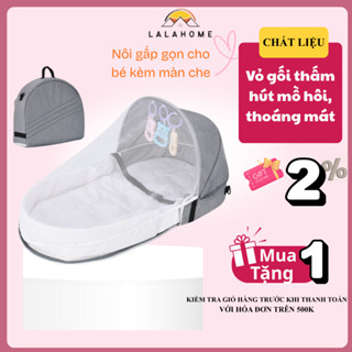  Nôi gấp gọn cho bé kèm đồ chơi Nôi nằm chung giường sơ sinh Nôi nệm di động mang đi 