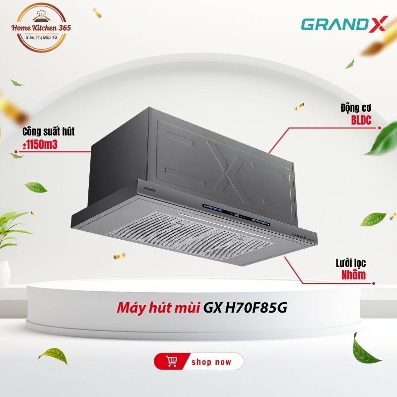 Máy Hút Mùi GrandX GX H70F85G | Máy hút mùi phẳng GrandX 70cm cao cấp