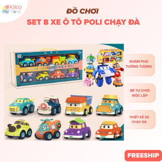  Bộ Đồ Chơi 8 Xe Ô Tô Poli Chạy Đà Mini Pukadoo – Xe Hoạt Hình Dễ Thương Cho Bé Yêu Thích Khám Phá 