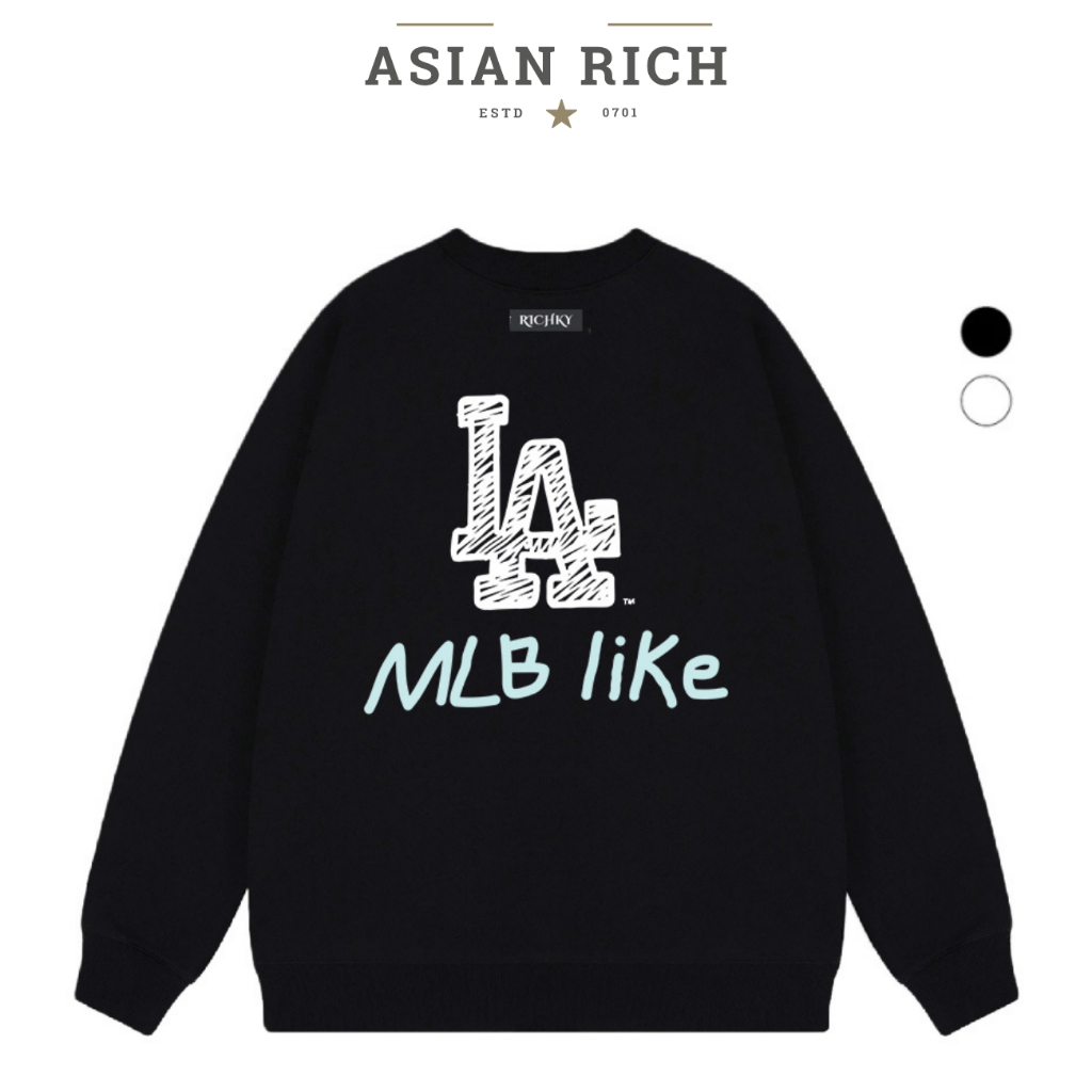 Áo Sweater Asian Rich Premium Nỉ Mlb Ny La Like