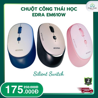 Chuột Không Dây Edra EM610W Chuột Văn Phòng, Thiết kế Công Thái Học Hàng Chính hãng BH 2Năm