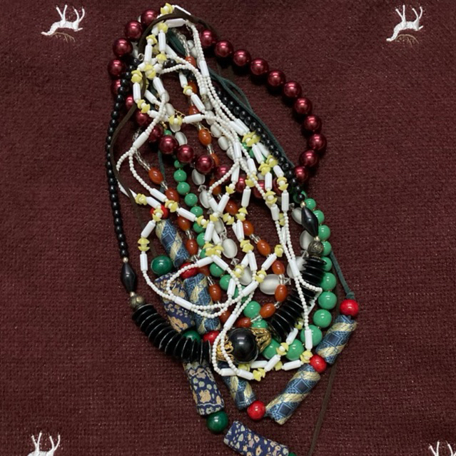 Thanh lý pass 2nd si tuyển Nhật dây chuyền gốm sứ xà cừ chỉ vải hợp kim nhựa phong cách thời trang c