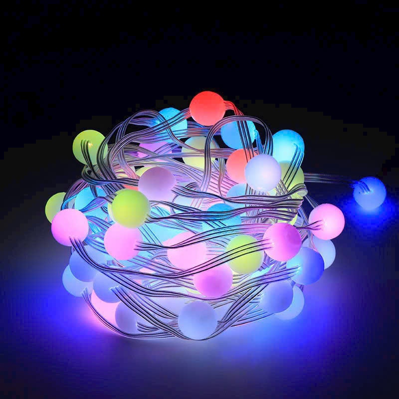 Dây Đèn Lucky Light Bóng Tròn Nhiều Màu Cắm Điện Dùng Pin, Đèn Led Trang Trí Nhà Cửa Decor Phòng USB