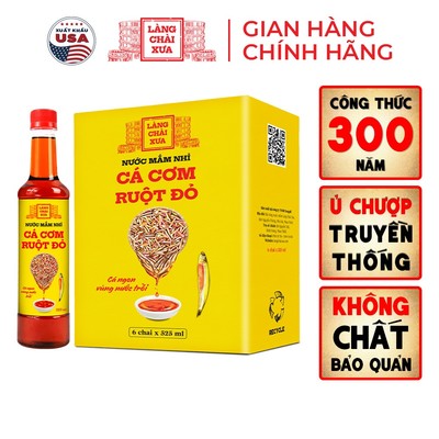 Nước mắm nhỉ cá cơm ruột đỏ truyền thống Làng Chài Xưa chai nhựa 525ml cá ngon vùng nước trồi