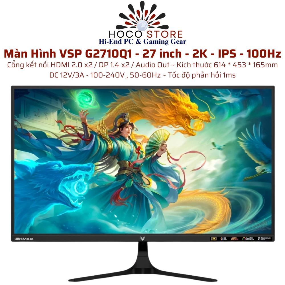 Màn Hình Gaming VSP G2718Q1  - 27 inch - 1ms - 2K - IPS - 180Hz l Hoco PC | BigBuy360 - bigbuy360.vn