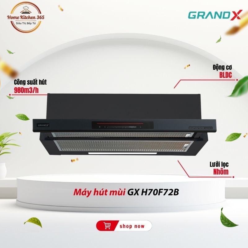 Máy Hút Mùi Âm Tủ GrandX GX H70F72B | Máy hút mùi âm tủ 70cm GrandX