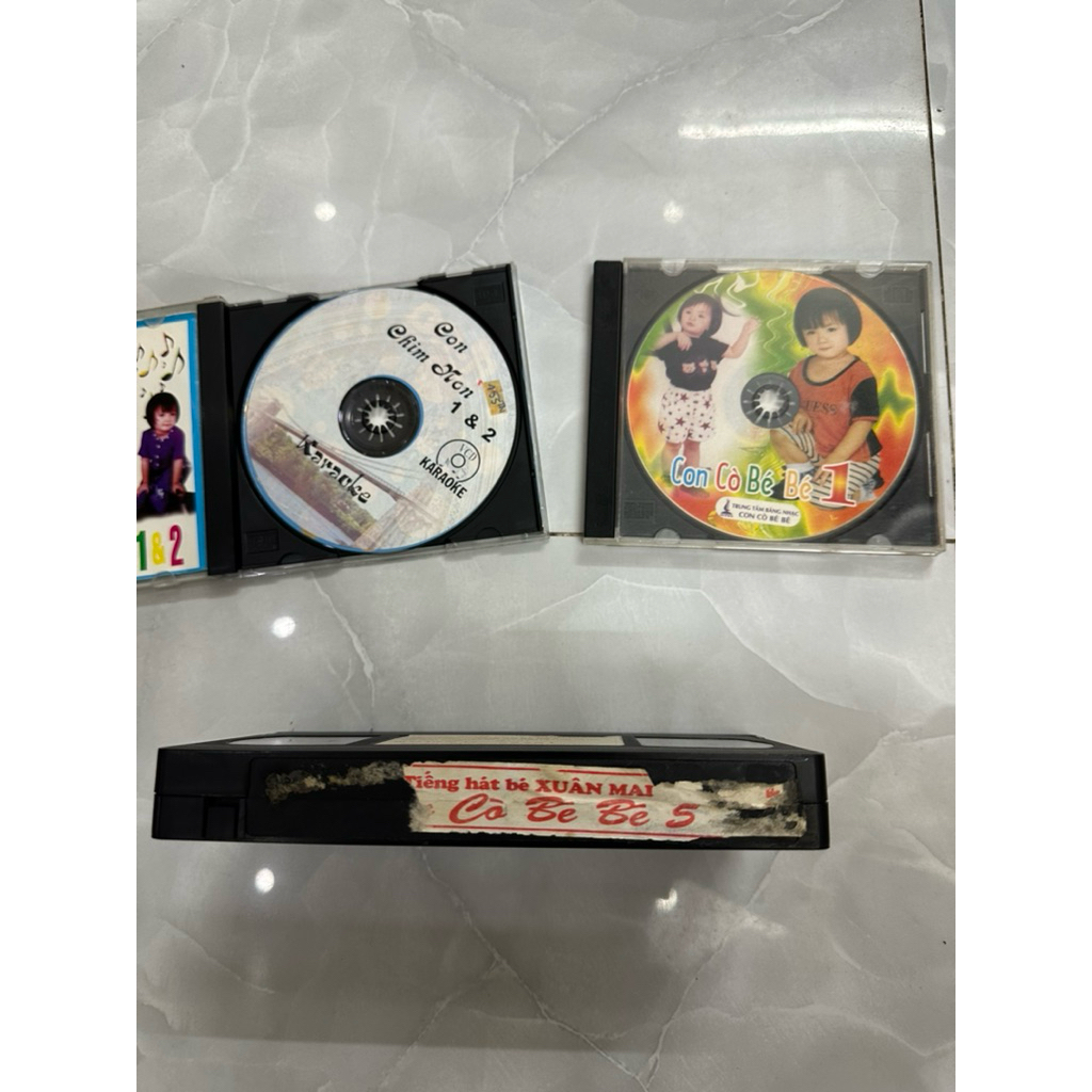 1 cuốn VHS Con Cò Bé Bé 5 . 1 VCD Con Chim Non 1 ,2 . 1 VCD Con Cò Bé Bé 1 #mibui