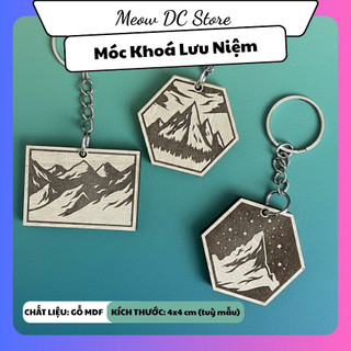 Móc Khóa Lưu Niệm Khắc Gỗ Laser Hình Núi Độc Đáo | Phụ Kiện Handmade Phong Cách Du Lịch