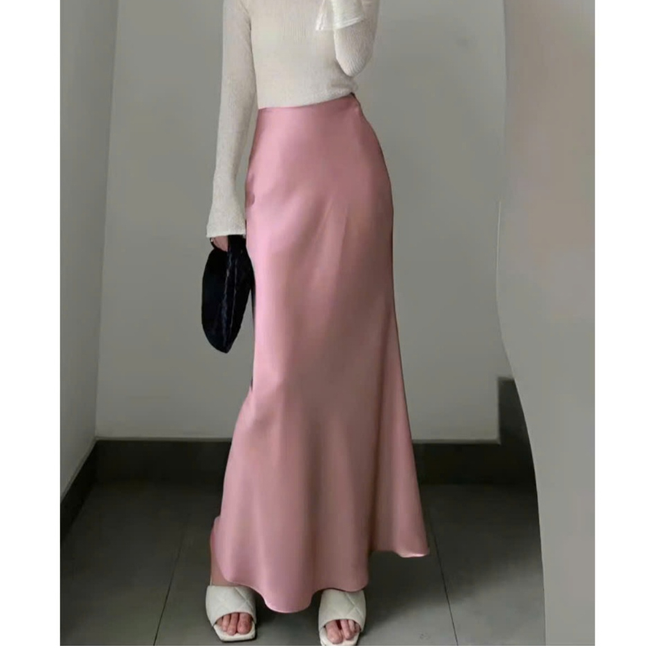 Chân Váy Lụa Đuôi Cá Dáng Dài Dày Dặn, Chân Váy Đuôi Cá Lụa Vân Gỗ Thanh Lịch, Sang Chảnh | BigBuy360 - bigbuy360.vn