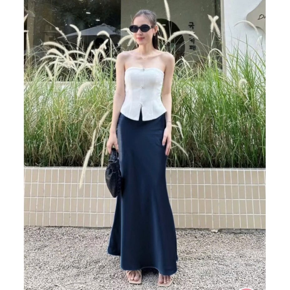 Chân Váy Lụa Đuôi Cá Dáng Dài Dày Dặn, Chân Váy Đuôi Cá Lụa Vân Gỗ Thanh Lịch, Sang Chảnh | BigBuy360 - bigbuy360.vn