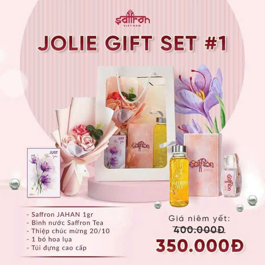 Túi quà tặng 8/3 Saffron Việt Nam gồm nhụy hoa nghệ tây Jahan  kèm quà tặng