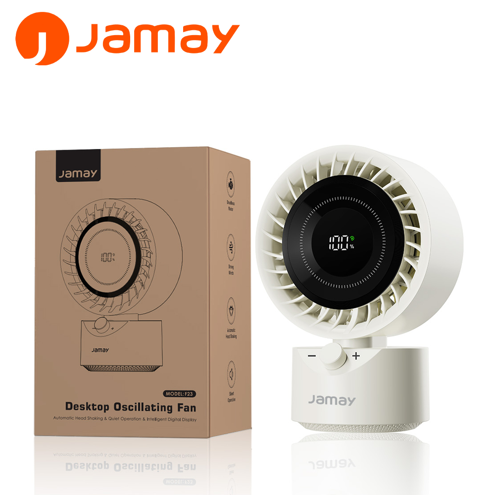 JAMAY Quạt bàn di động Quay tự động 100tốc độ Màn hình kỹ thuật số LED quạt turbo có thể điều chỉnh Đèn chiếu sáng F23 A | BigBuy360 - bigbuy360.vn