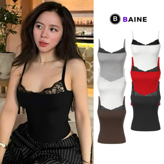  Áo Croptop HAI DÂY REN LỚN Ôm Body Nữ CR14 Áo Thun Crt 2D Kiểu Sexy Chất Gân Đẹp BAINE 