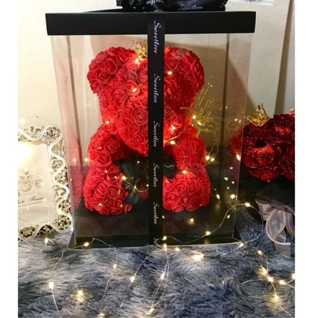 [ Quà Tặng ] Gấu Hoa 40cm Kèm Phụ Kiện