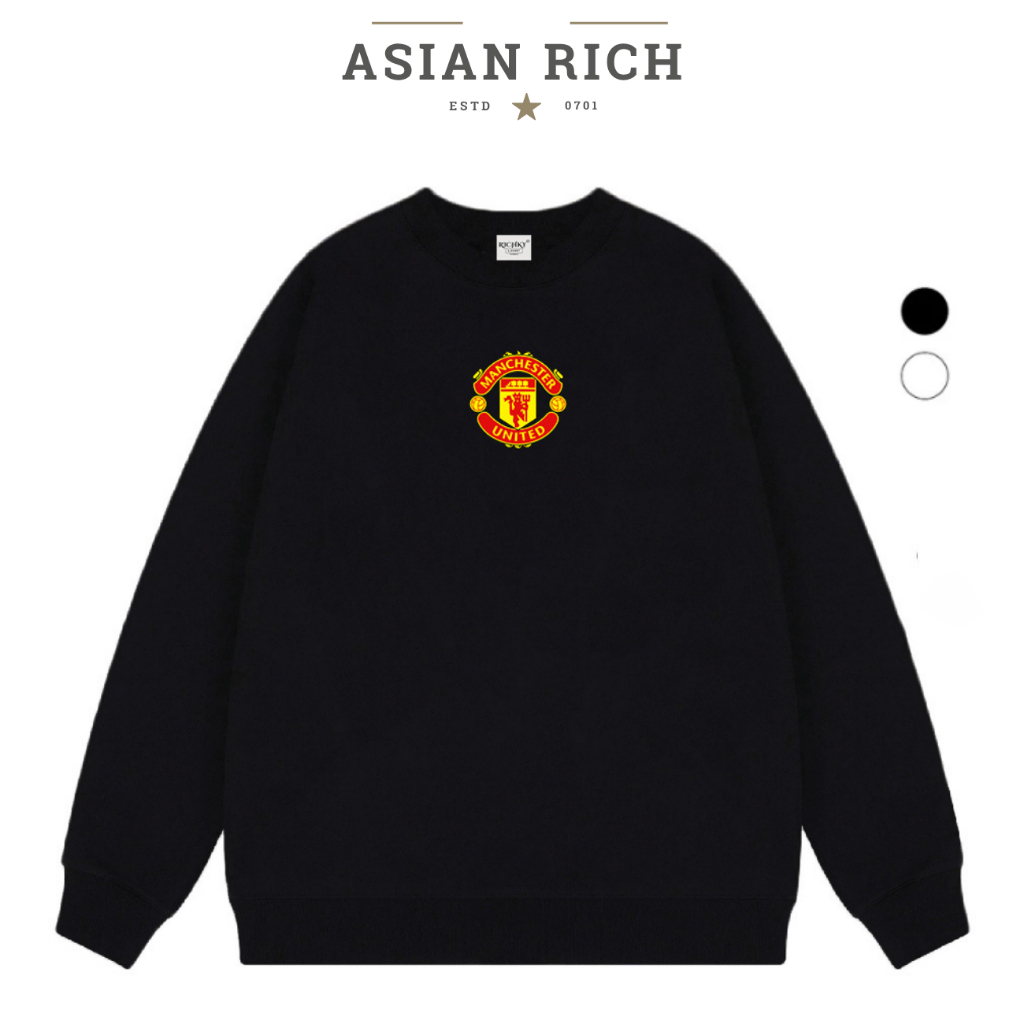 Áo Sweater Asian Rich Premium Nỉ Logo Mid Câu Lạc Bộ Bóng Đá Manchester United Fc