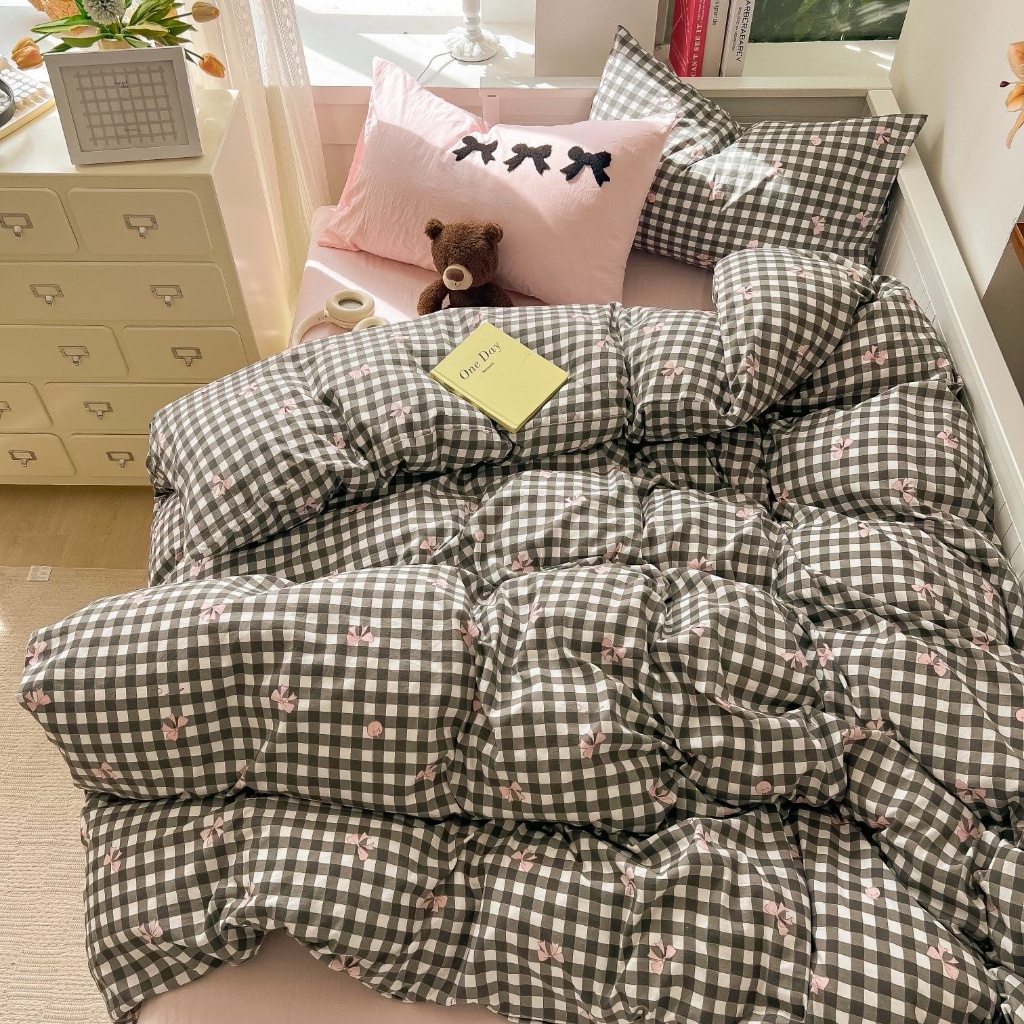 [SALE HOT] Set 4 món chăn hè kẻ sọc cotton 100% siêu mềm thoáng mát thích hợp cho mùa hè 2mx2m3