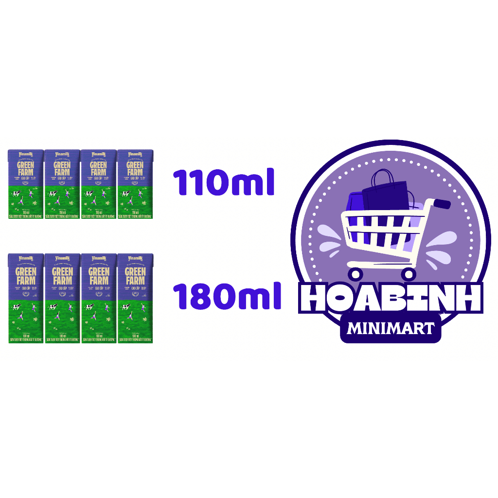 Vinamilk Sữa tươi tiệt trùng Green Farm Rất ít đường