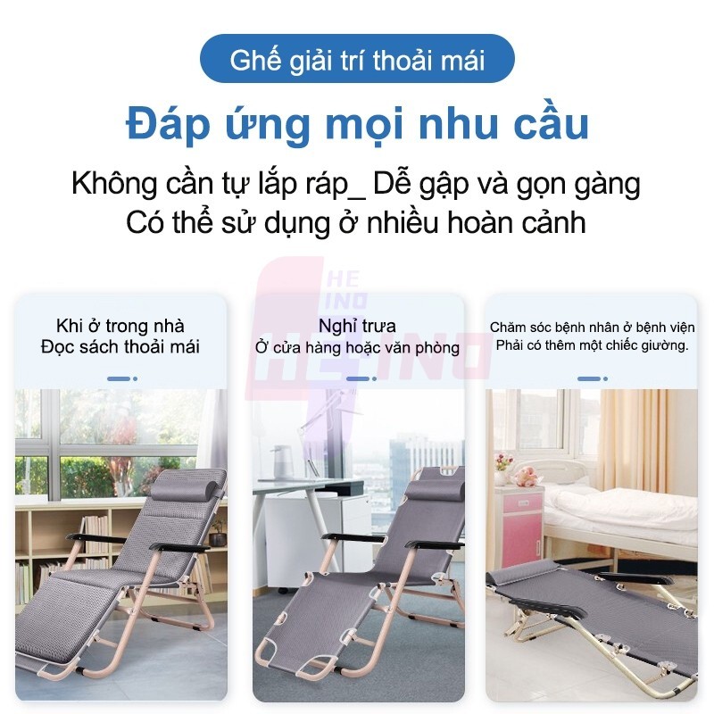 𝑯𝑬𝑰𝑵𝑶 Ghế Thư Giãn Gấp Gọn Kèm Nệm Cao Cấp Và Gối Ghế Lười Có Thể Gấp Thành Giường-Cấp Chịu Tại200KG | BigBuy360 - bigbuy360.vn