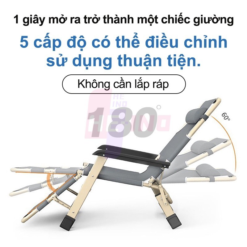 𝑯𝑬𝑰𝑵𝑶 Ghế Thư Giãn Gấp Gọn Kèm Nệm Cao Cấp Và Gối Ghế Lười Có Thể Gấp Thành Giường-Cấp Chịu Tại200KG | BigBuy360 - bigbuy360.vn