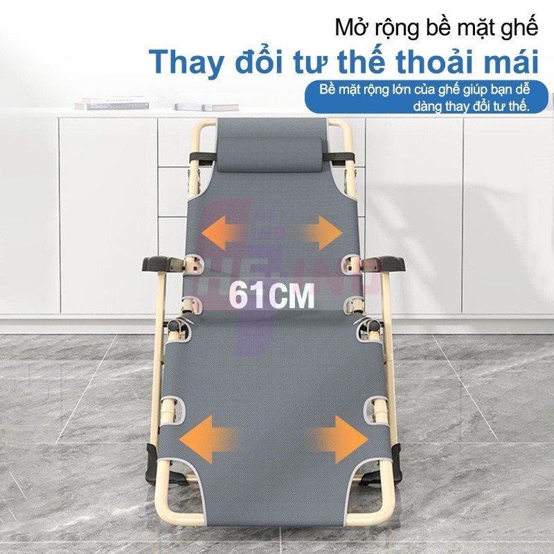 𝑯𝑬𝑰𝑵𝑶 Ghế Thư Giãn Gấp Gọn Kèm Nệm Cao Cấp Và Gối Ghế Lười Có Thể Gấp Thành Giường-Cấp Chịu Tại200KG | BigBuy360 - bigbuy360.vn
