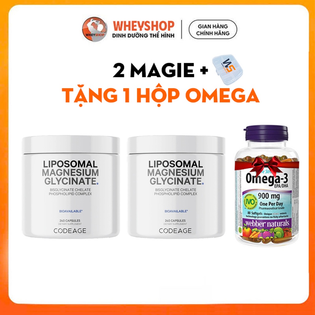 (MAGIE) Viên bổ sung Magie CODEAGE Liposomal Magnesium Glycinate, USA - WHEYSHOP GÒ VẤP