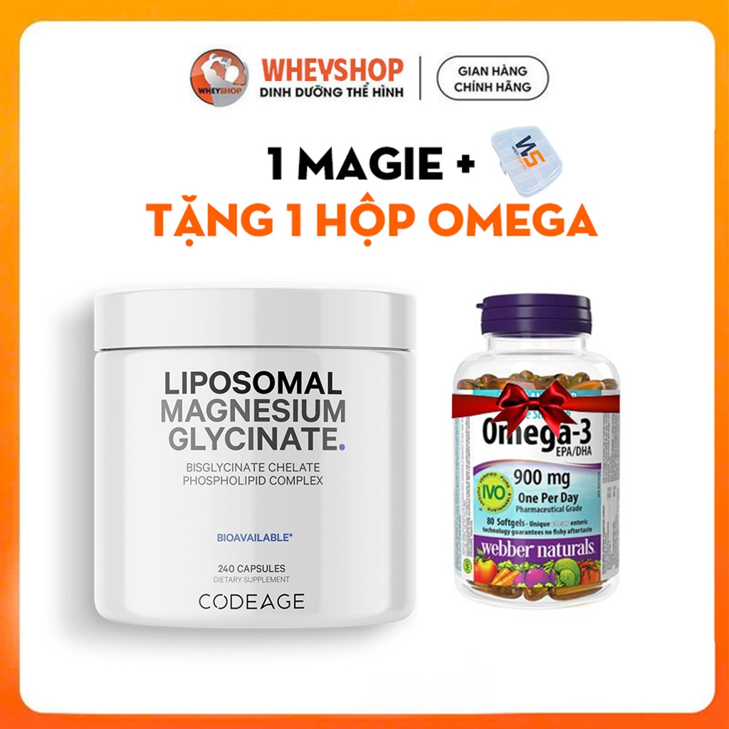 (MAGIE) Viên uống bổ sung khoáng chất Magie CODEAGE Liposomal Magnesium Glycinate, 240 viên/ 1 hộp -