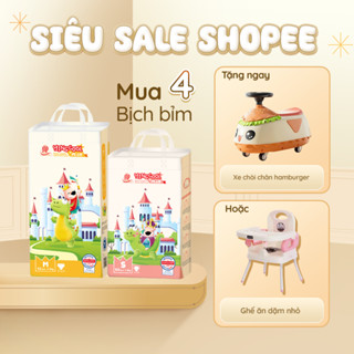    Tặng Xe Chòi Chân Hamburger hoặc Ghế Ăn Dặm Nhỏ - Combo 4b   Bỉm YINGCOOL PLUS Size NB66 SD60 MD54 MQ52 L48 XL44 XXL42 