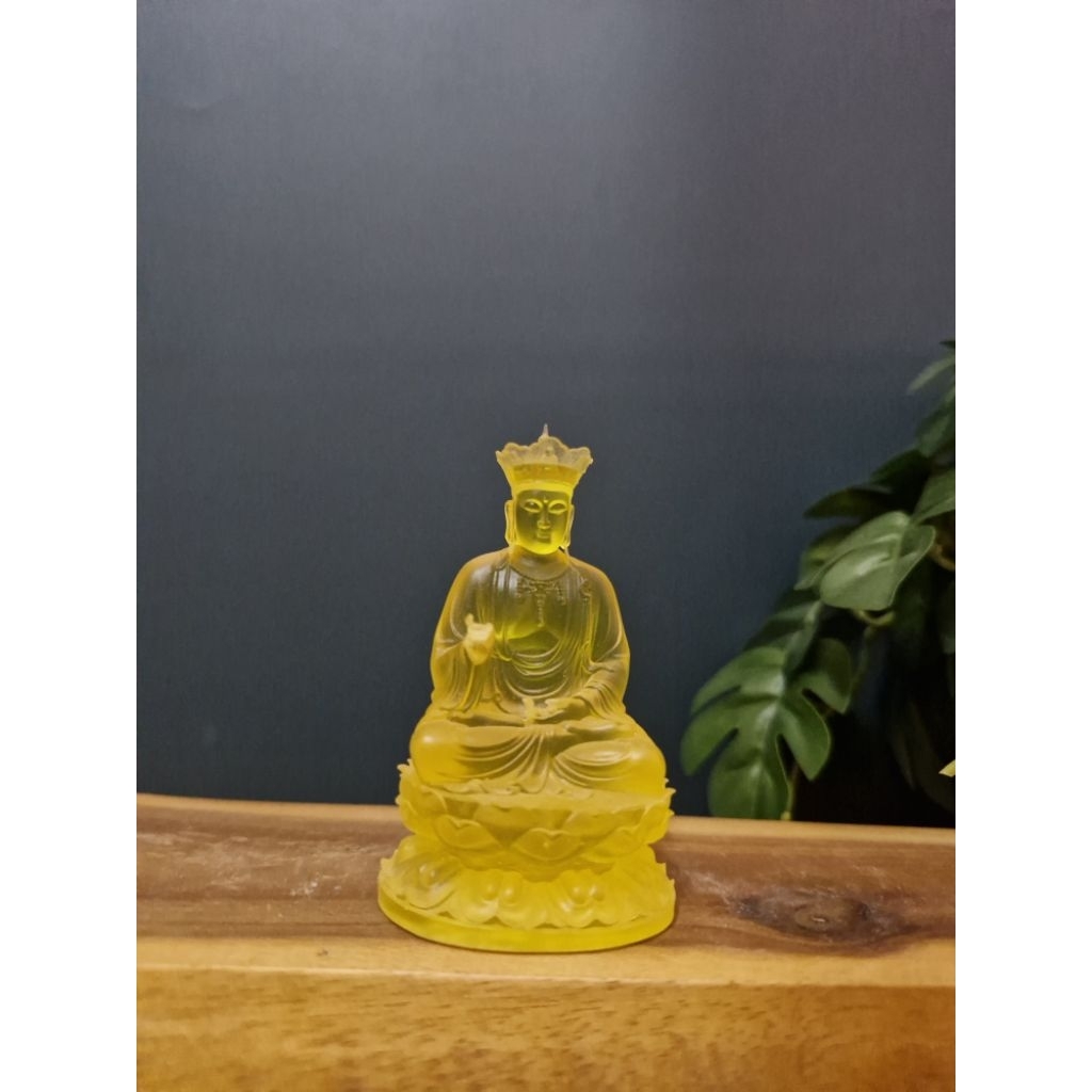 Tượng Địa Tạng Vương Bồ Tát mini 7cm chất liệu poly trong suốt tinh xảo. Tượng Địa Tạng nhí nhỏ để x